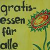 werbeplaket mit vegan-blume