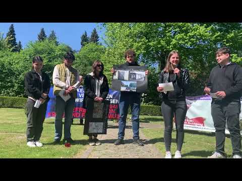 Gedenken an die Zwangsarbeiter im Lager Bergener Straße Bochum-Hiltrop am 8. Mai 2022